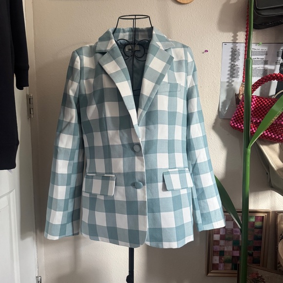 Maeve Jackets & Blazers - Maeve Anthropologie Gingham Blazer S